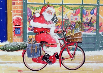 Julemanden på cykel (wc)